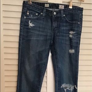 AG Adriano Goldschmied Women's Size 26 Stilt Ankle Length Distressed Jeans